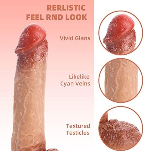 8.7Inch Realistic Dildo,3 Thrusting & 360° Rotation 9 Vibration Modes And Heating Soft Huge Dong 100% Feels Like Skin With Strong Suction Cup For Hands-Free G-Spot Anal Used, Big Size Adult Sex Toy - Image 3