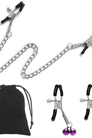 Nipple Clips Clamps For Women/Men Adjustable Nipple Entrainment Metal Chain Non Pierced Nipple Ring Jewelry For Couple Flirting