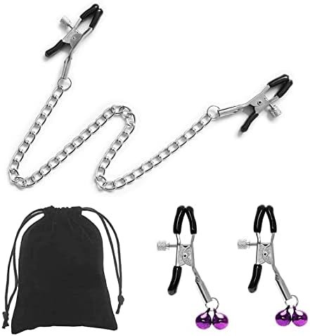 Nipple Clips Clamps For Women/Men Adjustable Nipple Entrainment Metal Chain Non Pierced Nipple Ring Jewelry For Couple Flirting