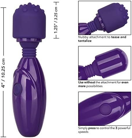 Calexotics Tiny Teasers Nubby - Waterproof Bullet Vibrator With Removable Tip - Adult Toys For Couples - Pocket Vibrator With Nubbed Tip - Purple - Image 2