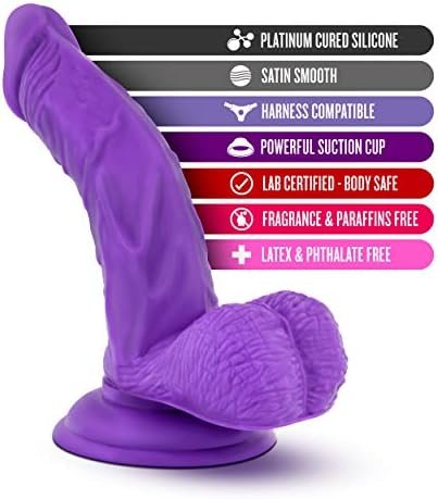 Ruse - Magic Stick - 7" Realistic G Spot Stimulating Curved Ultrasilk Smooth Soft Platinum Cured Purio™ Silicone Dildo - Suction Cup Harness Compatible Sex Toy For Women Men Adults - Purple - Image 2