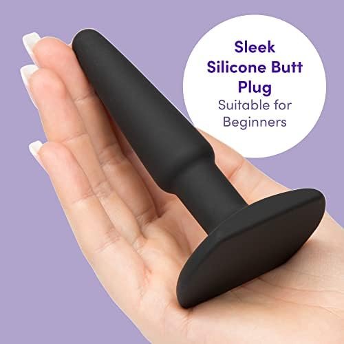 Lovehoney Classic Butt Plug - 5.5 Inch Silicone Anal Plug - Slimline With Tapered Tip & Flared Base - Waterproof - Black - Image 2