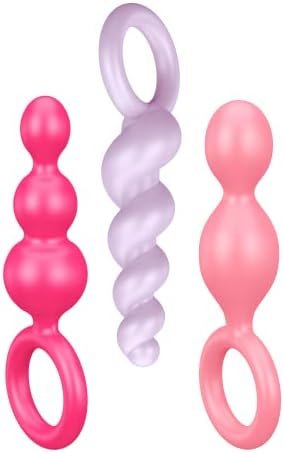 Satisfyer Booty Call Plugs | 3-Piece Silicone Plug Set | 13.5-14 Cm | Waterproof (Ipx7) | Skin-Friendly Silicone | Sex Toy For Beginners And Advanced Users (Pink/Purple)