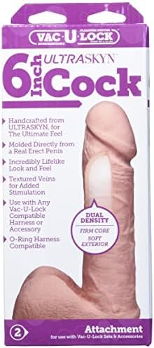 Doc Johnson Vac-U-Lock - The Realistic C**K - Ultraskyn - 6 Inch - F-Machine And Vac-U-Lock Harness Compatible Dildo - Vanilla - Image 2