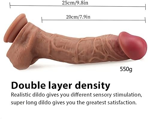 Realistic Dildo For Beginners Like Skin Huge Silicone Dildo, Glans Big Thick Dildo With Strong Suction Cup, G Spot Clitoral Anal Stimulator Sex Toy For Women 9.8 Inch Realistic Dildo - Image 2