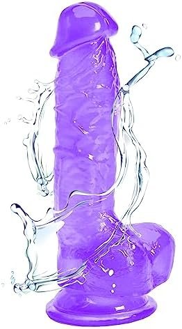 Dildo, Purple Dildo, Realistic Dildo, 8.5" Ultra Soft Silicone Suction Cup Dildo For Hand-Free Adult Sexy Toys Waterproof G Spot Stimulator Adult Anal Toys For Women Lifelike Flexible Dildos, Purple
