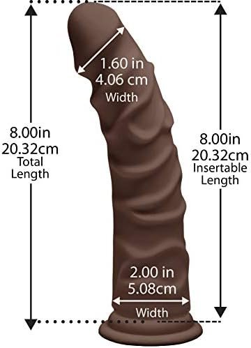 Doc Johnson The D - Raging'D W/O Balls 10 Inch - Ultraskyn - 10" Long And 1.5" Wide - Strong Suction Cup Base - O-Ring Harness Compatible Dildo - Chocolate - Image 3