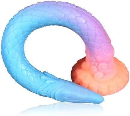 Super Long Tentacle Anal Plug,Silicone Anal Dildo Luminous Butt Plug Dragon Dildo With Strong Suction Cup Prostate Stimulator Anal Dilator Prostate Vaginal Training Adult Sex Toy (13.97 Inch)