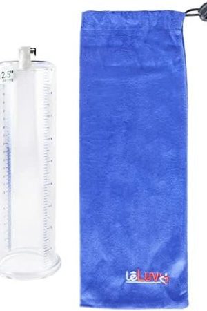 Leluv Vacuum Cylinder For Enhancement Pumps Seamless Untapered Clear Acrylic With Measurement Marks And Locking Fitting 1.50 Inch X 9 Inch
