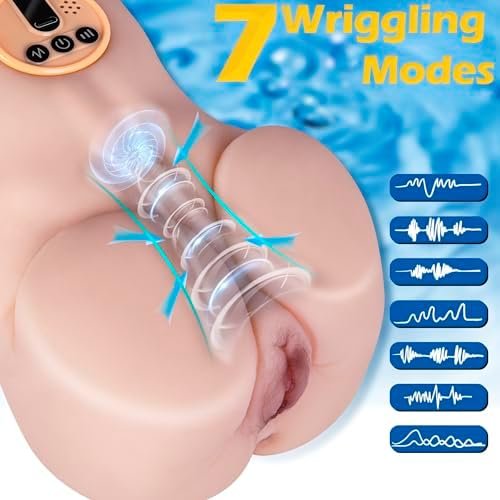 Automatic Wriggling Male Masturbators,Upgraded 10 Wriggle & 3 Vibration Modes Hands Free Pocket Pussy,3D Realistic Vagina Adult Sex Doll,Portable Stroker For Mans Sex Toy - Image 2