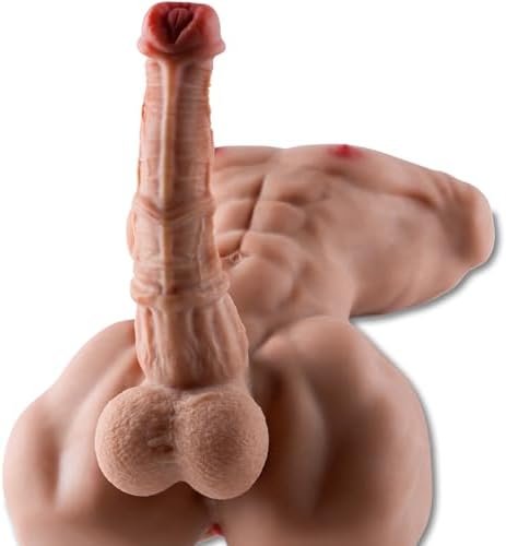 Cupiq Thick Horse Dildo Penis Sex Doll Toys Brown Big Dildo Male Torso Masturbator With Lifelike Realistic Huge Brown Cock Male Sex Doll For Females Butt Anus Insert Blowjob Expert