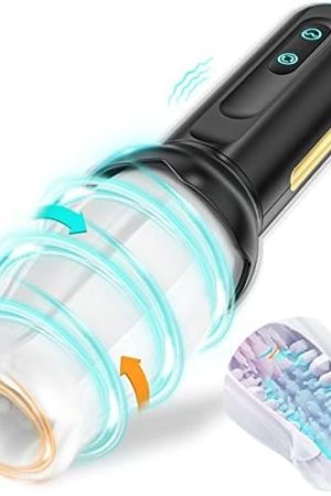 Automatic Blowjob Male Masturbator, Adult Sex Toys For Men, 7 Vibrating & 7 Rotating Modes With Tongue Licking For Penis Stimulation, Rotating Male Masturbator Pocket Pussy For Men Pleasure Realistic