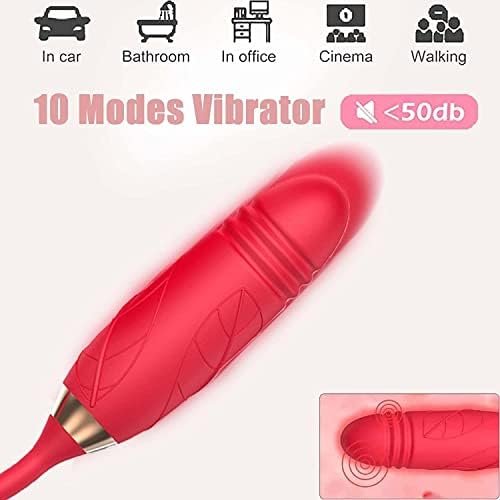 Rose Sex Toy Vibrator For Woman - 3 In 1 Clitoral Stimulator Tongue Licking Thrusting Rose Dildo Vibrator With 9 Modes, Rose Adult Sex Toys Games, Clitoris Nipple Licker For Women Man Couple - Image 3