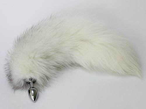 Wild Naughty Chrome Plating Fox Tail Fur W/Soft Fur - G-Spot Stimulating Fetish Great Pleasure Buttplug Great Valentine'S/Birthday Gift (White)