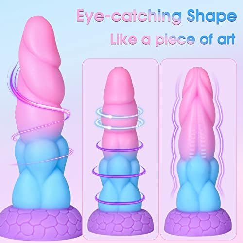 Realistic Big Dragon Monster Dildo: Silicone Anal Dildo With Suction Cup, Soft Fantasy Dildo Adult Sex Toys With Thick Girth Unikorn Look, 8.5 Inch Huge Dildos For Women Men,Bad Tanwen Purple - Image 3