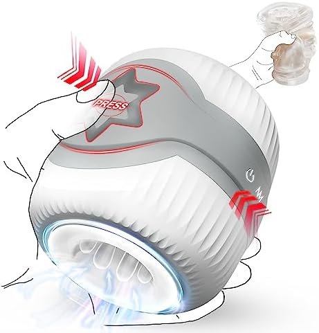 Squeezable Dual Motors Automatic Vibrating Male Stroker Masturbator, Adult Sex Toys For Men, Open-Ended Penis Vibrator Stimulator Blowjob Sex Toy,Hands Free Masturbators Vibrators Pocket Pussy For Men