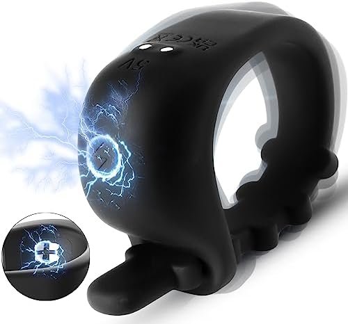 Cock Ring With Electric Shocks Adjustable Penis Ring For All Dick Size Sex Toys For Men Longer Harder Rechargeable Cock Rings Vibrator With 5 Electric Shocks Mode Adult Sex Toy For Couples Pleasure
