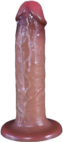 8’’ Liquid Silicone Realistic Dildo For G Spot Stimulation Orgasm,No Ball Design Dildo With Powerful Suction Cup For Hands-Free And Anal Play,Gilingirl Lifelike Vagina Penis Sex Toy For Men And Women.