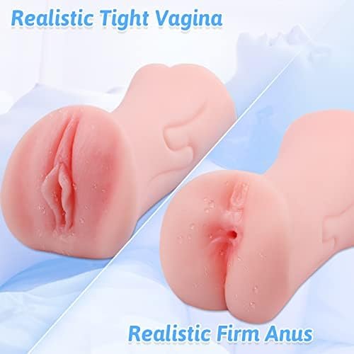 2 In 1 Lifelike Male Masturbator With Water Drying Stick, Jinglejungle Pocket Pussy With Textured Vagina And Tight Anus Sex Stroker, 3D Realistic Silicone Masturbation Cup, Sex Toys For Men - Image 2