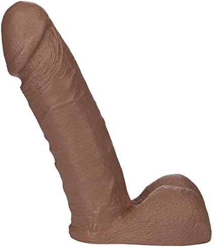 Doc Johnson Vac-U-Lock - The Realistic Cock - 8 Inch - F-Machine And Harness Compatible Dildo - Caramel