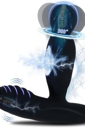 Prostate Massager Anal Vibrator Rotating Vibrating 16 Modes With Electric Shock Anal Plug Anal Sex Toys P Sport Massager Male Sex Toys For Men Women Couples Waterproof Remote Control