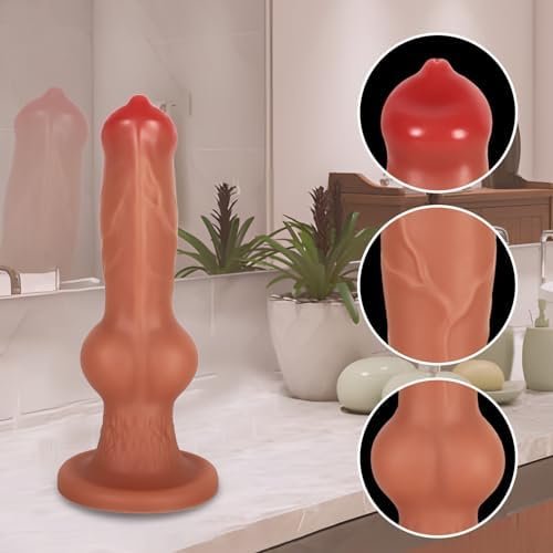 4.9 Inch Realistic Mini Animal Dog Dildo, Silicone Slim Knotted Dildo Fantasy Small Anal Plug Dog Penis With Suction Cup, Soft Knot Wolf Dildos For Beginner Vaginal G-Spot Anal Play Adult Sex Toy - Image 2