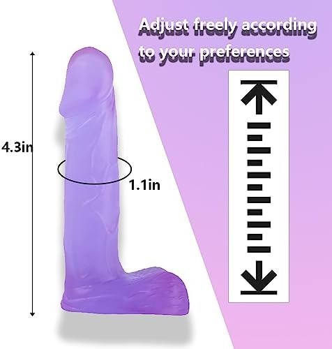 4 In Realistic Small Dildo,Beginner Anal Plug,Soft Anal Dildo With Curved Shaft And Balls,Adult Anal Sex Toy Women Men Couples.Experience Multi-Purpose Mini Style(Purple) - Image 2