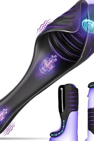 Adjustable Tapping Vibrating Male Masturbator Penis Vibrator Trainer Stimulator, Adult Sex Toys, Hands Free Mens Men'S Stroker, Masturbators For Men Masturbation Pleasure