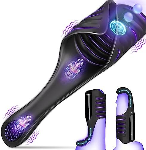 Adjustable Tapping Vibrating Male Masturbator Penis Vibrator Trainer Stimulator, Adult Sex Toys, Hands Free Mens Men'S Stroker, Masturbators For Men Masturbation Pleasure