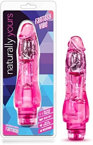 Blush Fantasy Vibe - 9 Inch Long Vibrating Dildo - Soft Realistic 2" Wide Flexible Shaft - Body Safe Lifelike Feel Vibrator - Ipx7 Waterproof - Sex Toy For Women Men Couples - Clear Purple