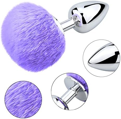 Fst Anal Plug Trainer With Imitation Fluffy Bunny Tail, Stainless Steel Butt Plug Role Play Anal Sex Toys For Men Women Couples - Image 3