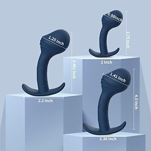 Anal Plug Training Sets,Xinbale Butt Plug Trainer Kit For Comfortable Long-Term Wear, Pack Of 3 Silicone Anal Plugs Training Set With Flared Base Prostate Sex Toys For Beginners Advanced Users Green - Image 2