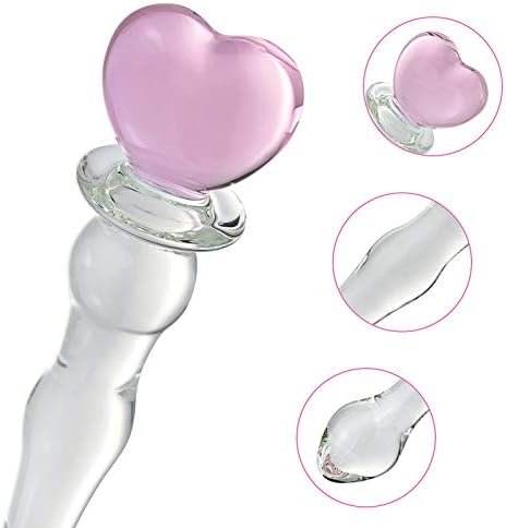 Glass Double-Ended Dildo G-Spot Stimulation Butt Plugs Anal Beads Pleasure Wand With Pink Heart Sex Factory - Image 2