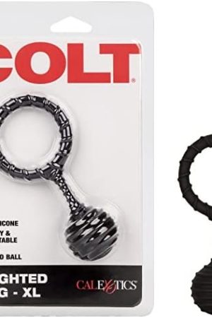 Colt Weighted Ring - Pleasure Weight Adult Sex Toy - Enhancement Penis Ring Combination - Adult Prostate Stimulating Sex Toys For Men And Couples โ X Large - Black