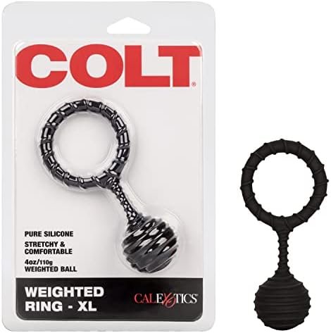 Colt Weighted Ring - Pleasure Weight Adult Sex Toy - Enhancement Penis Ring Combination - Adult Prostate Stimulating Sex Toys For Men And Couples – X Large - Black