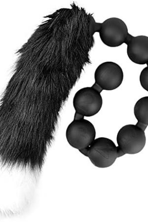 Tariss'S Anal Beads With Fox Tail Butt Plug For Women G-Spot Stimulator Anal Plug Cosplay Toy For Men Prostate Massager Adult Sex Toys Gold L