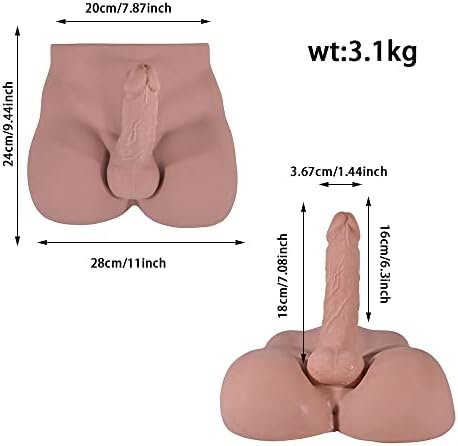 3D Realistic Sex Love Doll For Women With Flexible Dildo And Tight Anal Entry Fake Penis With Ball Adult Sex Toys For Female Masturbation-11X9.44X7.87Inch Brown - Image 3
