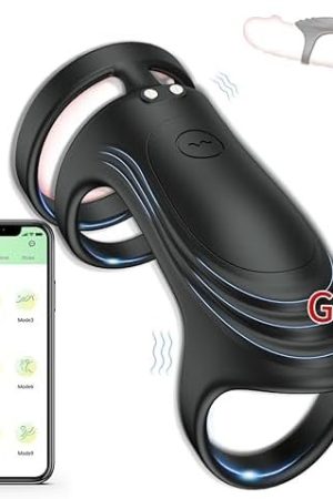 Vibrating Cock Ring Wearable Penis Ring, Sex Toys For Men Vibrator Adult Sex Toys For Couples, App Control Mini Silicone Stretchy Penis 3 Rings For G Spot Stimulator With 9 Vibrations