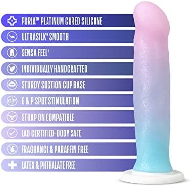Blush Avant D17 Lucky - Unicorn Fantasy Soft Purio™ Platinum Silicone Dildo - 8 Inch Long - Ultrasilk Smooth - Strap On Compatible Suction Cup Base For Hands Free Play - Sex Toy For Women - Image 2