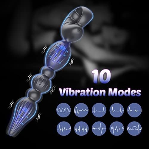 Vibrating Anal Beads Butt Plug,Anal Vibrator Silicone Prostate Massager With 10 Vibration Modes Graduated Design Waterproof Prostate Stimulator G-Spot Anal Sex Toys For Men, Women And Couples - Image 2