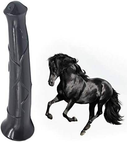 Animal Dildo, 16.1 Inch Horse Penis Ultra Long Realistic Cock With Powerful Suction Cup For Female Masturbation (Black)