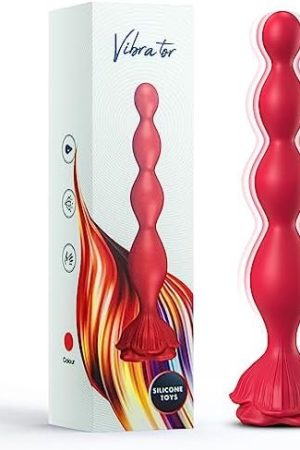 Anal Beads Rose Sex Toy,Vibrating Butt Plug With 9 Modes,Prostate Massager For Women & Men,Waterproof Silicone Rose Toy Sex Stimulator For Adult,Rechargeable