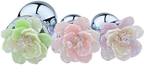 Adult Toys Accessories Metal Anal Plug Three Piece Set Flower Anal Plug Kit With Realistic Flower Buds - Image 2