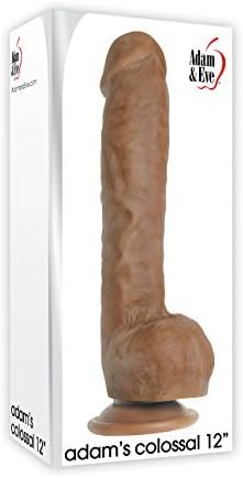Adam & Eve Colossal Dildo, Brown, 12", 12 Count