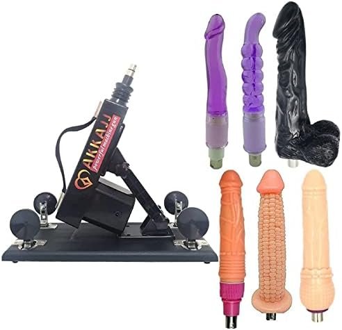 Akkajj Larger Motor Sex Machine With A Special Heatable Dildo Automatic Thrusting Machine With Male Masturbation Cup Sex Toys For Women And Men Black