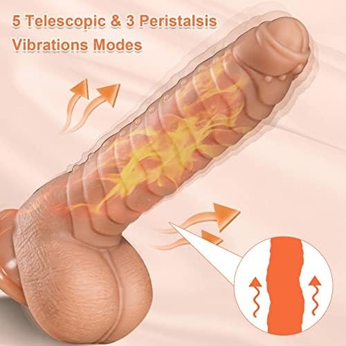 Thrusting Dildo Vibrator Realistic Vibrating Dildo With Strong Suction Cup For Hands-Free Play, Remote Control 9.05 Inch Dildos With 5 Telescopic& 3 Peristalsis Vibrations Modes Sex Toys For Women - Image 3