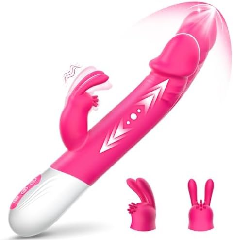 Thrusting Dildo Vibrator G Spot Rabbit Vibrators Sex Toys For Women Realistic Heating Vibrator, Waterproof Clitoral Massager Adult Toy For Couple Play Waterproof Dual Motor Sex Machine