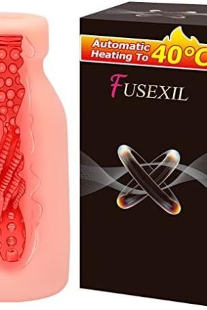 Automatic Male Masturbator Cup Heating Sex Toy 1.1Lb Realistic Textured Channel Close-Ended Sleeve Pocket Pussy Bottle Design Sucking Penis Stroke Adult Sex Toys Sex Dolls For Men Sexy Pleasur