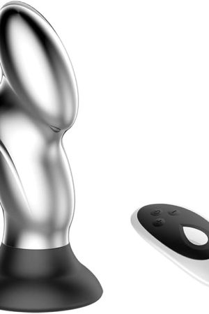 Waterproof Anal Toys, Automatic And Remote Control Anales Plug Toy, Aluminum Alloy Silicone Trainer Set Pleasure Plug Toy, Women Men Anal Stick Beginner Anal Toy (Silver)