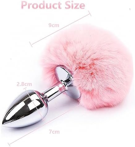 Anal Plug Adult Sex Toy,Small Size Butt Plug Metal Butt Plug Sexual Anus Rabbit'S Tail Anal Sex Toys,Stainless Steel Anal Butt Plugs Anal Trainer Toys For Adult Women,Men And Couples(Pink) - Image 2